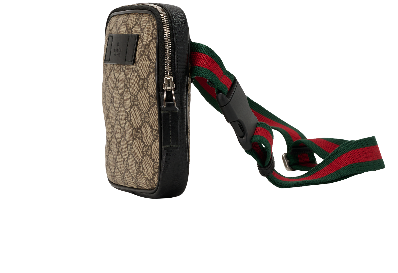 GG Double Belt Bag, &pound;375, Handbags, Beige/Black, Canvas/Leather, Bottom view